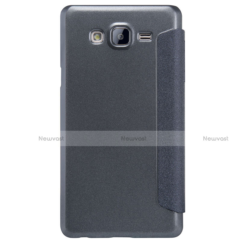 Leather Case Stands Flip Cover for Samsung Galaxy On5 Pro Black