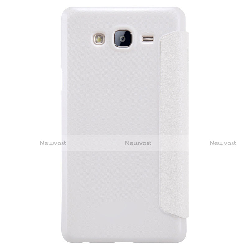 Leather Case Stands Flip Cover for Samsung Galaxy On5 Pro White