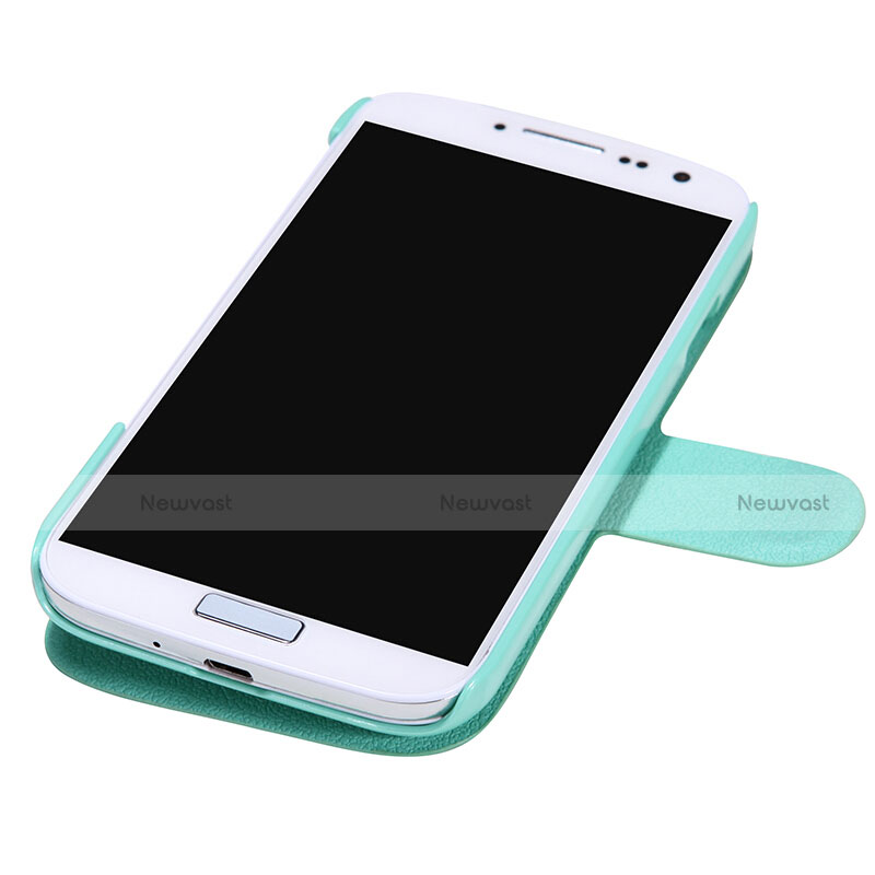 Leather Case Stands Flip Cover for Samsung Galaxy S4 IV Advance i9500 Green