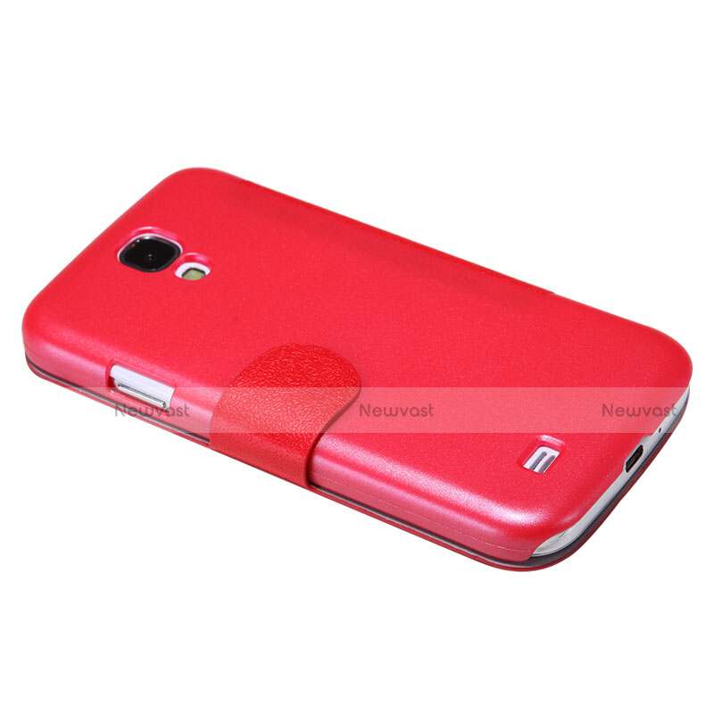 Leather Case Stands Flip Cover for Samsung Galaxy S4 IV Advance i9500 Red