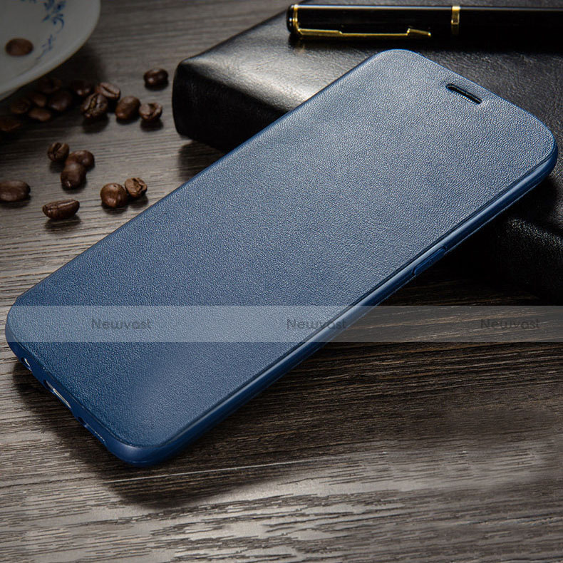 Leather Case Stands Flip Cover for Samsung Galaxy S7 Edge G935F Blue