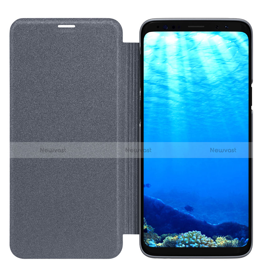 Leather Case Stands Flip Cover for Samsung Galaxy S9 Plus Black