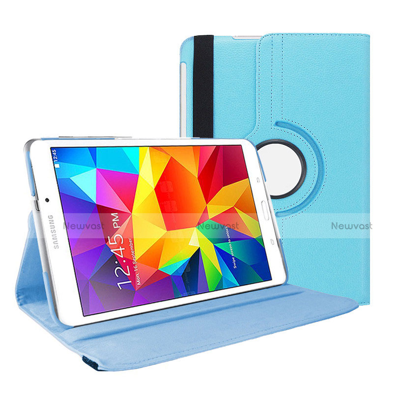 Leather Case Stands Flip Cover for Samsung Galaxy Tab 4 7.0 SM-T230 T231 T235 Sky Blue