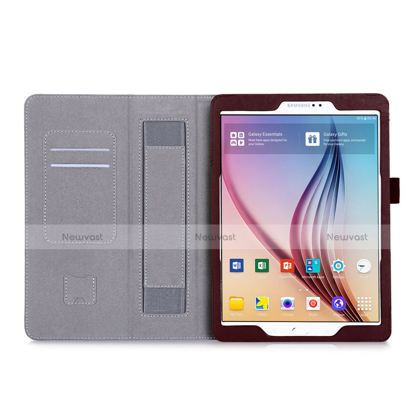 Leather Case Stands Flip Cover for Samsung Galaxy Tab S2 9.7 SM-T810 SM-T815 Brown