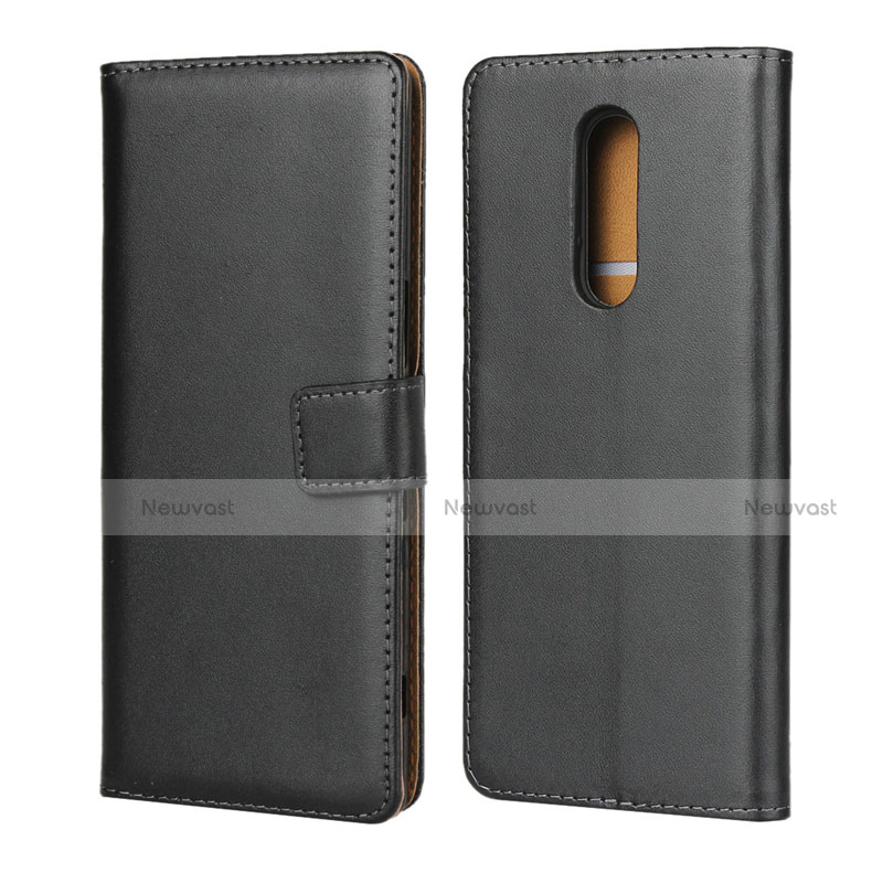 Leather Case Stands Flip Cover for Sony Xperia 1 Black