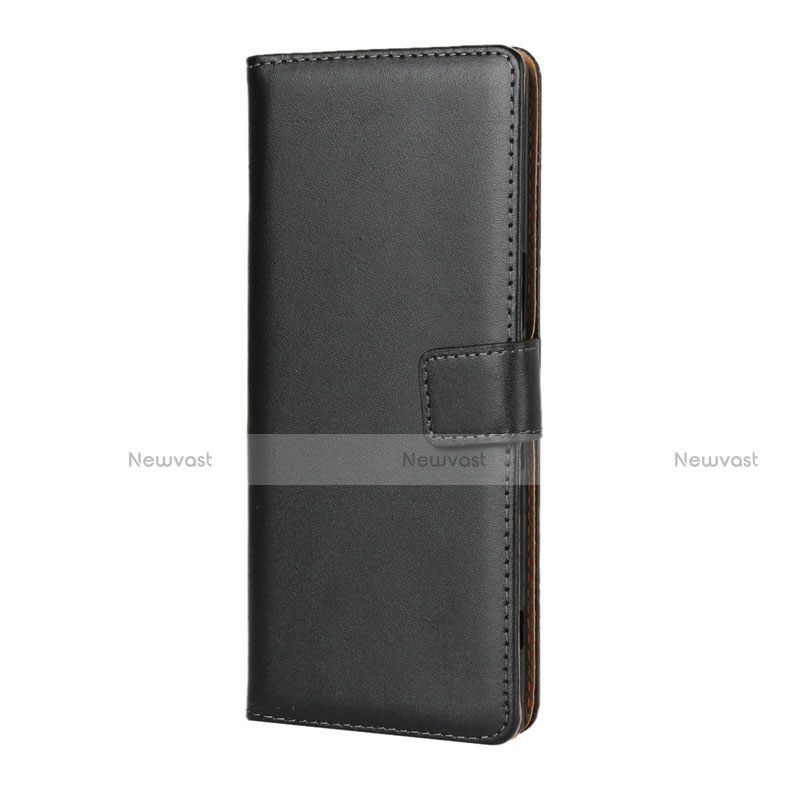 Leather Case Stands Flip Cover for Sony Xperia 1 Black