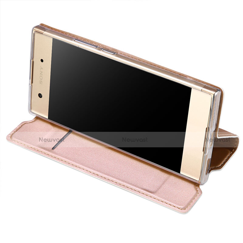 Leather Case Stands Flip Cover for Sony Xperia L1 Pink