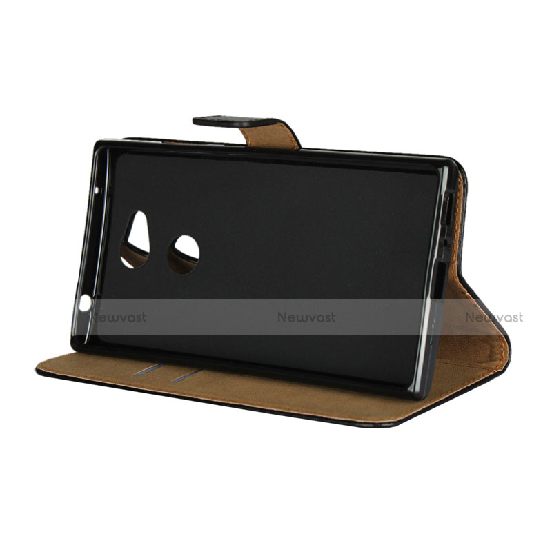 Leather Case Stands Flip Cover for Sony Xperia L2 Black