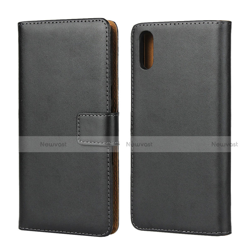 Leather Case Stands Flip Cover for Sony Xperia L3 Black