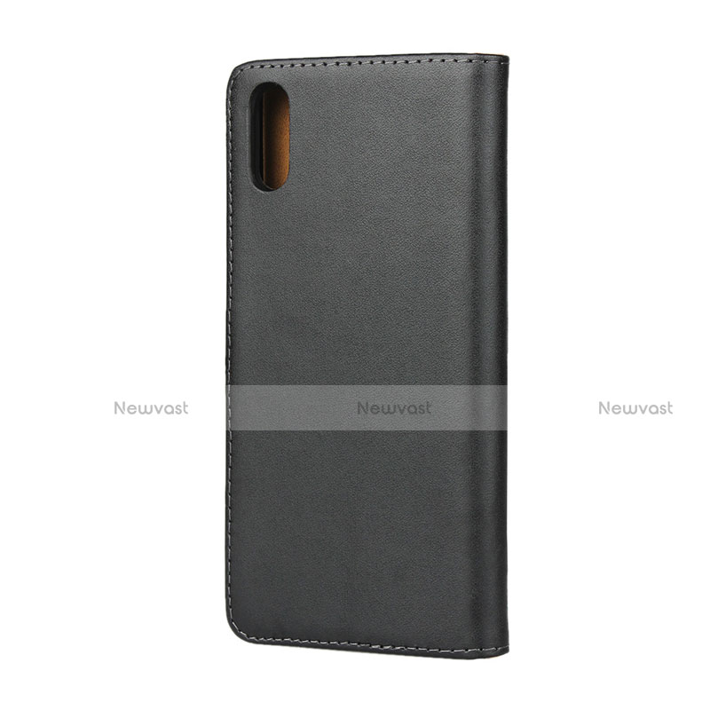 Leather Case Stands Flip Cover for Sony Xperia L3 Black