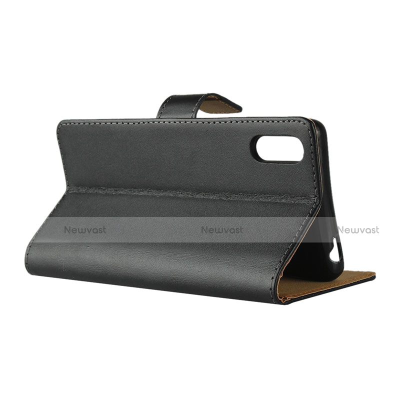 Leather Case Stands Flip Cover for Sony Xperia L3 Black