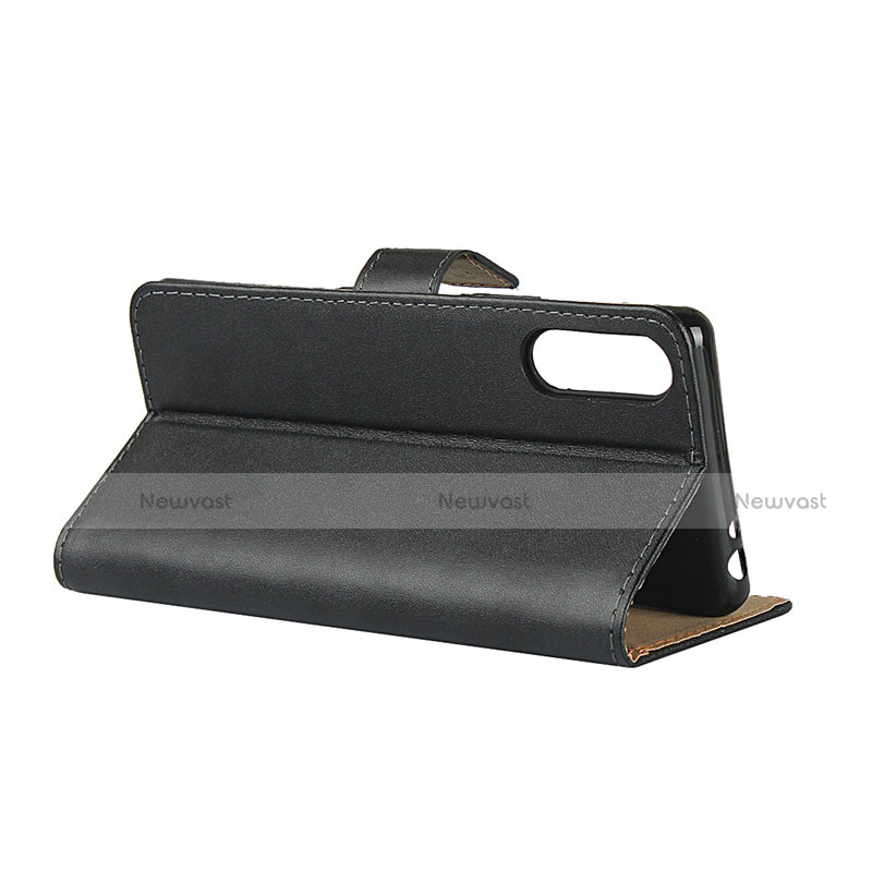 Leather Case Stands Flip Cover for Sony Xperia L4 Black