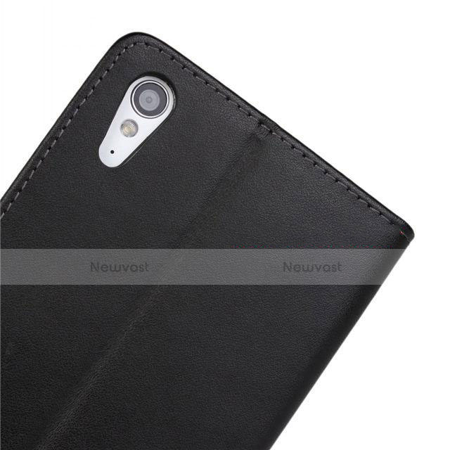 Leather Case Stands Flip Cover for Sony Xperia T3 Black