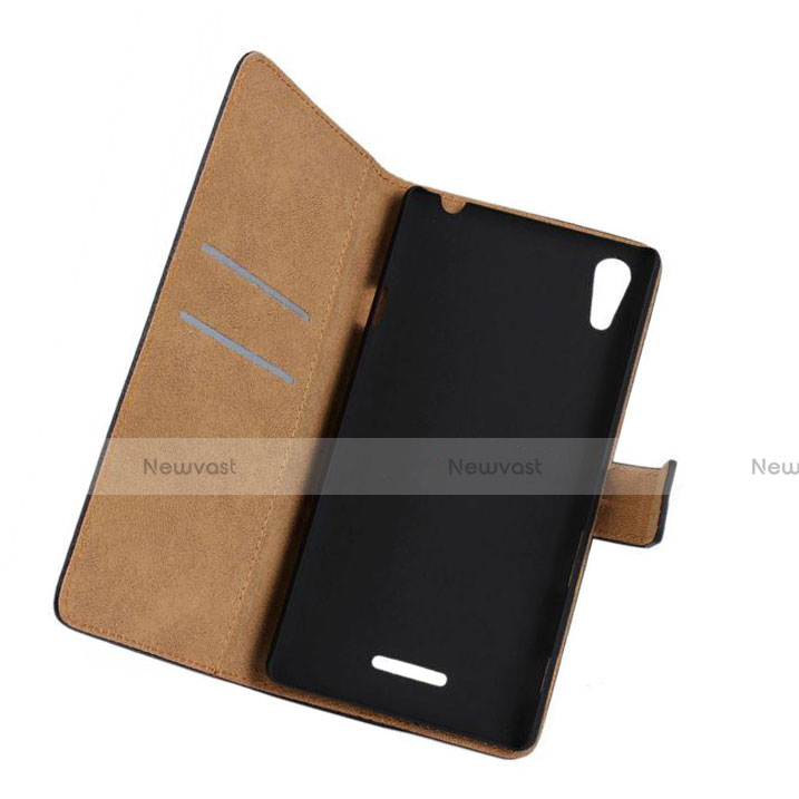 Leather Case Stands Flip Cover for Sony Xperia T3 Black