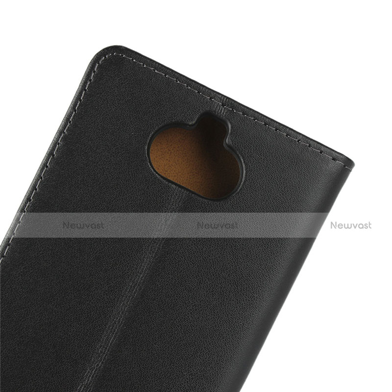 Leather Case Stands Flip Cover for Sony Xperia XA3 Black