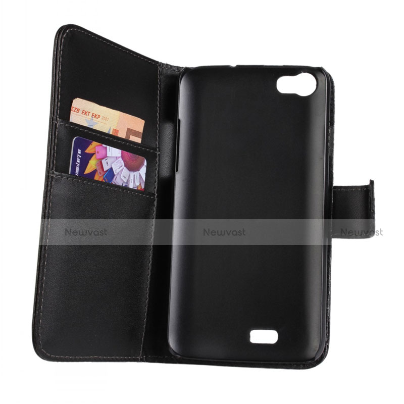 Leather Case Stands Flip Cover for Wiko Lenny Black