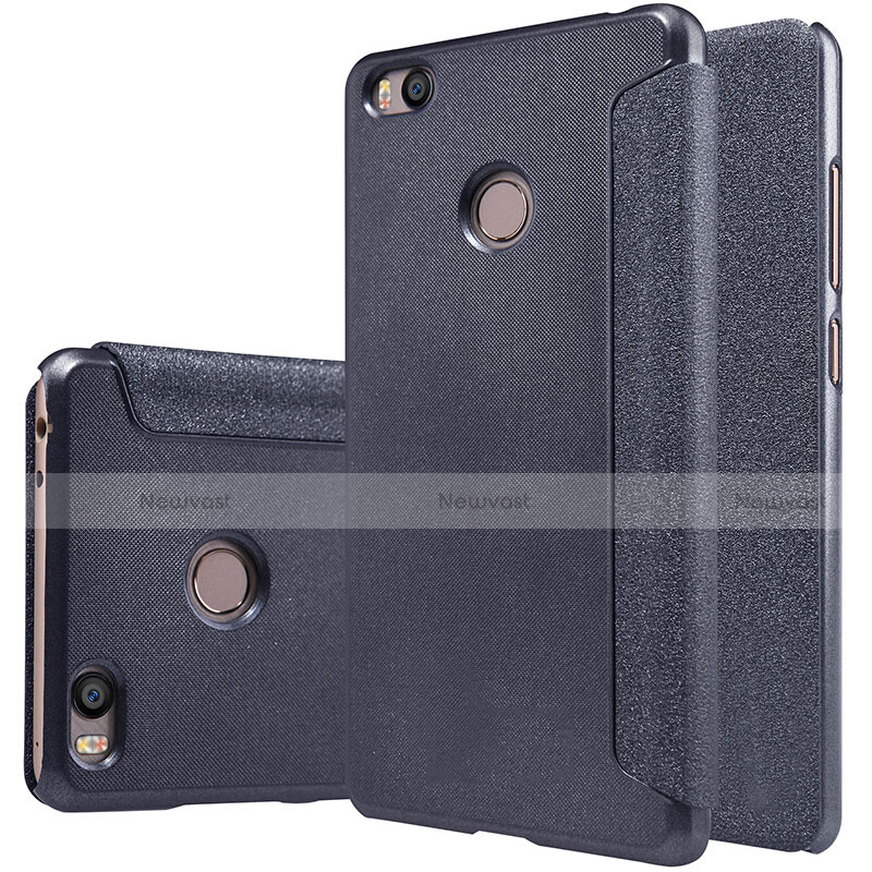 Leather Case Stands Flip Cover for Xiaomi Mi 4S Black