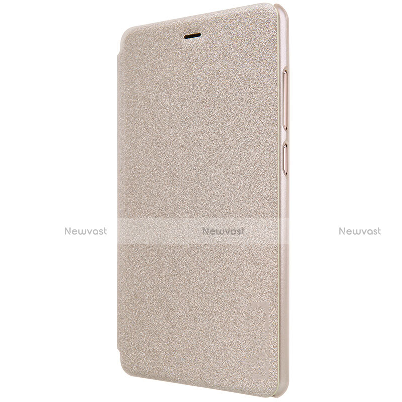 Leather Case Stands Flip Cover for Xiaomi Mi 4S Gold