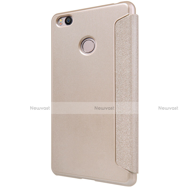 Leather Case Stands Flip Cover for Xiaomi Mi 4S Gold