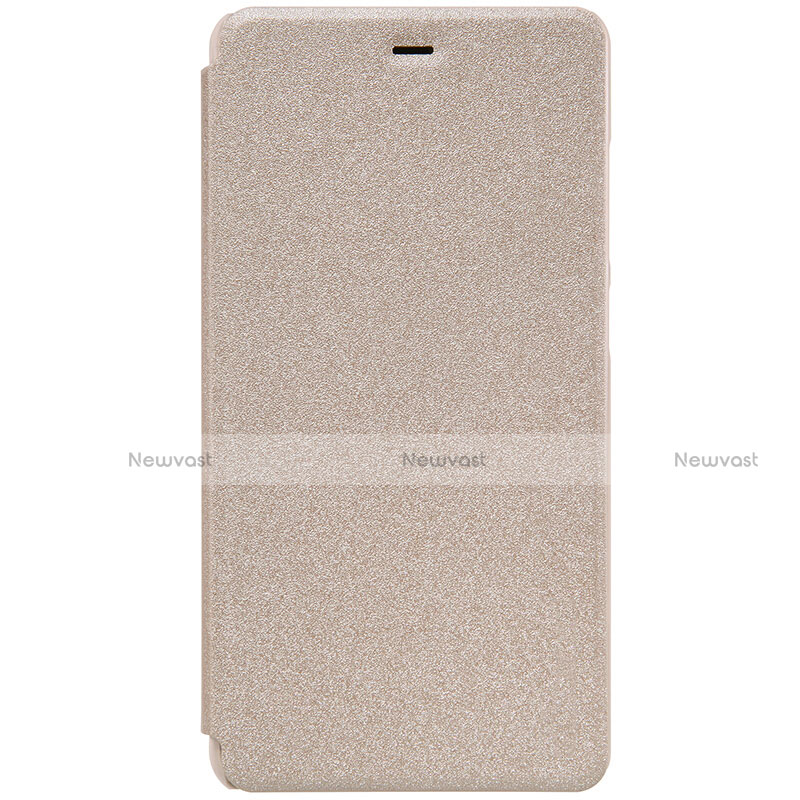 Leather Case Stands Flip Cover for Xiaomi Mi 4S Gold