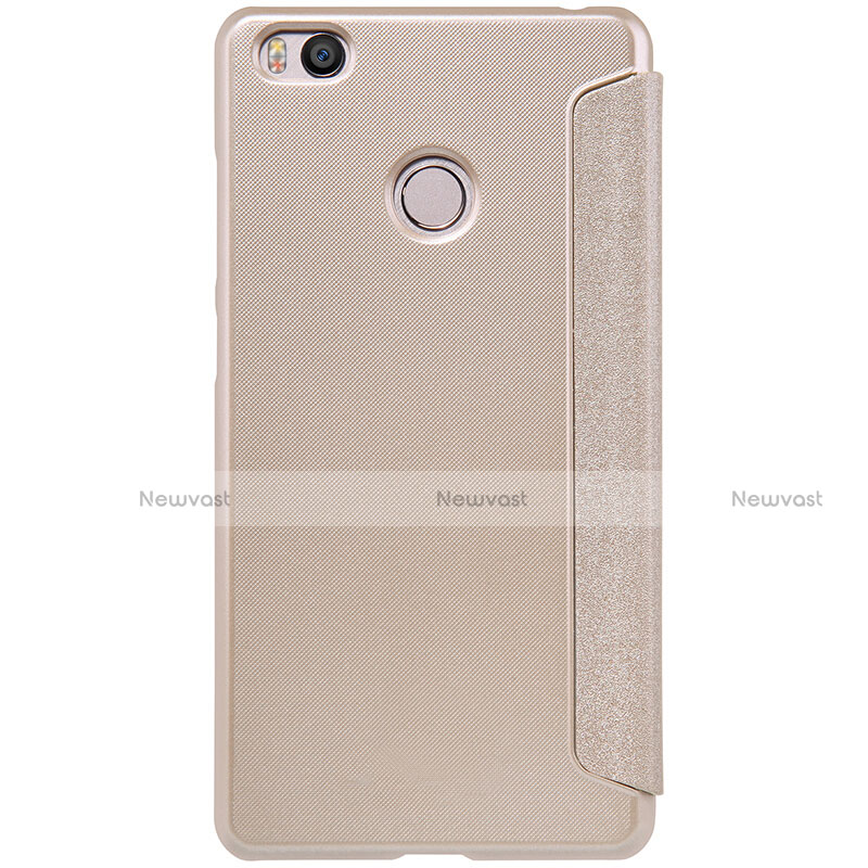 Leather Case Stands Flip Cover for Xiaomi Mi 4S Gold