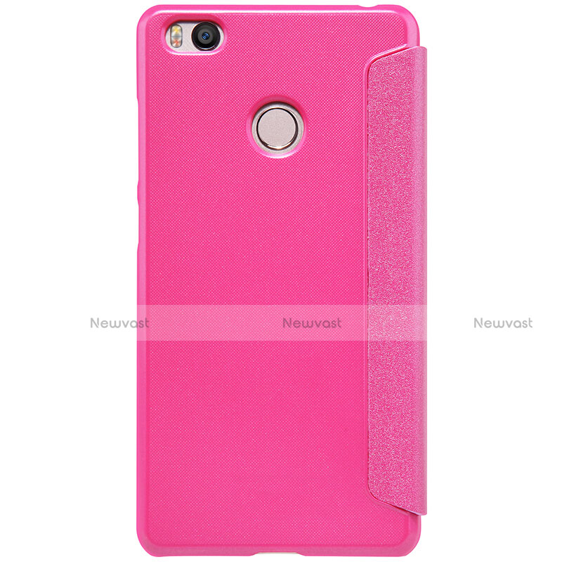 Leather Case Stands Flip Cover for Xiaomi Mi 4S Hot Pink