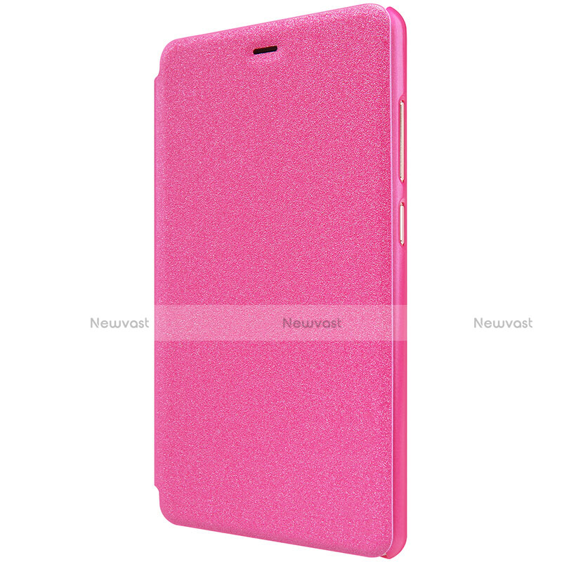 Leather Case Stands Flip Cover for Xiaomi Mi 4S Hot Pink