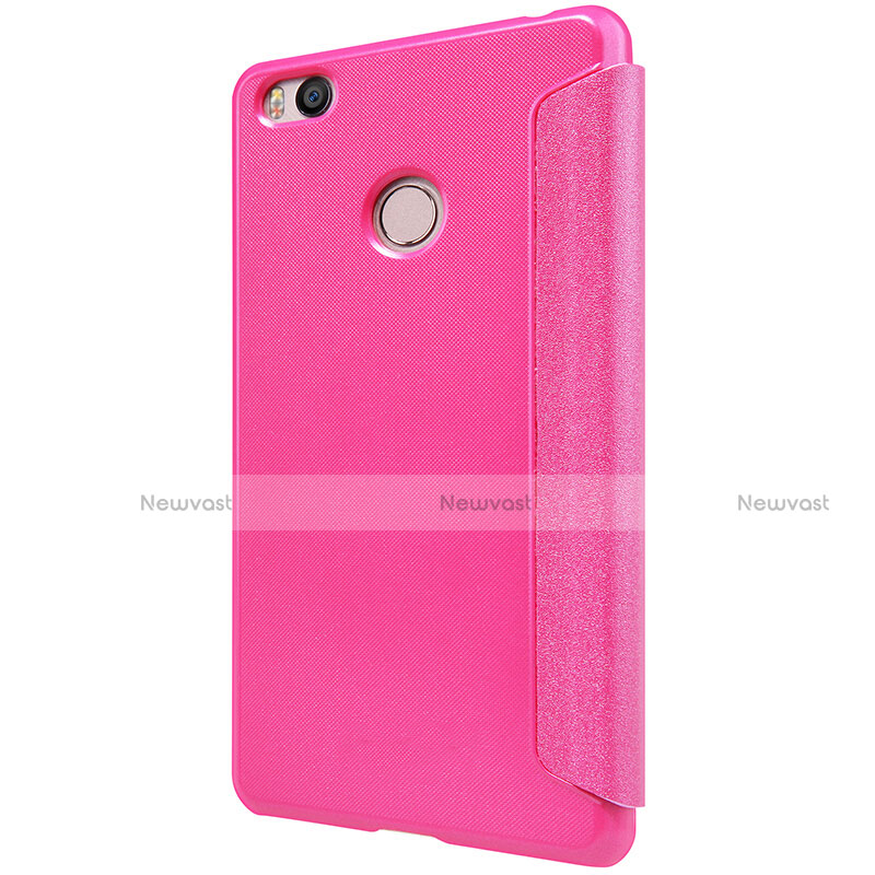 Leather Case Stands Flip Cover for Xiaomi Mi 4S Hot Pink