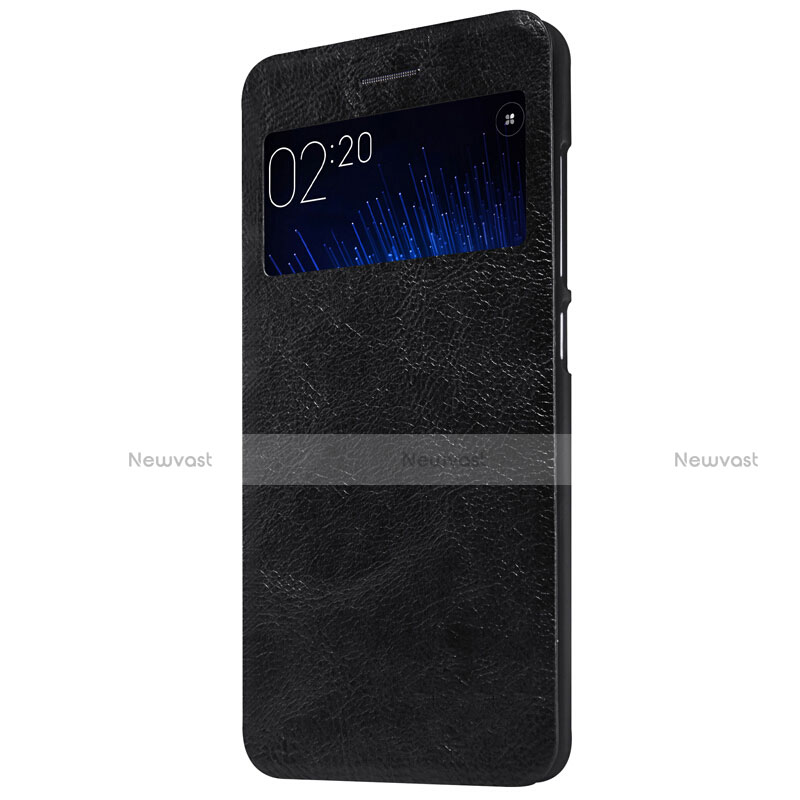 Leather Case Stands Flip Cover for Xiaomi Mi 5 Black