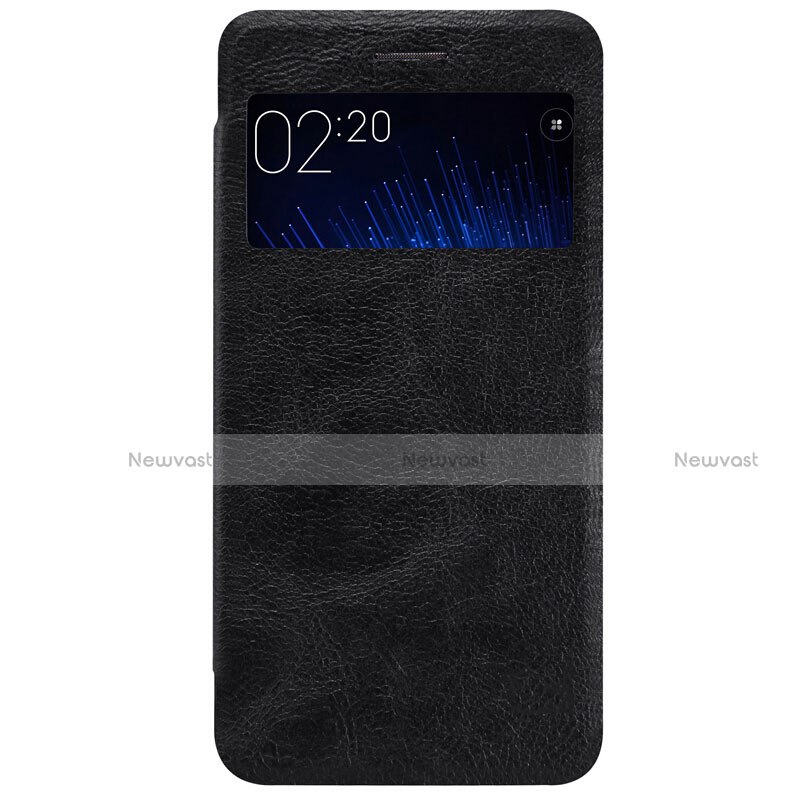 Leather Case Stands Flip Cover for Xiaomi Mi 5 Black