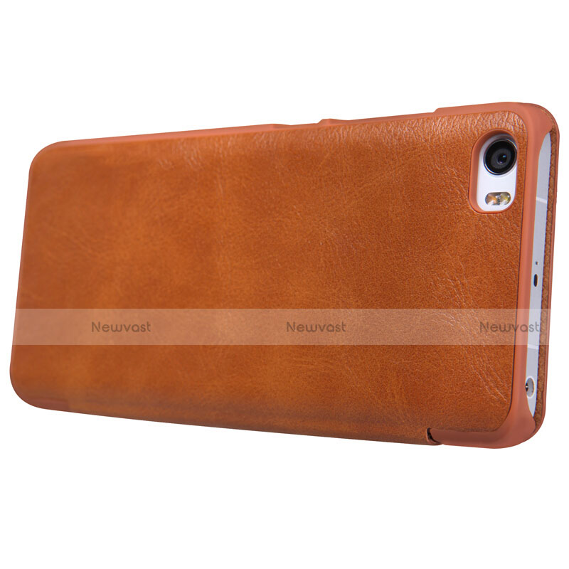 Leather Case Stands Flip Cover for Xiaomi Mi 5 Brown