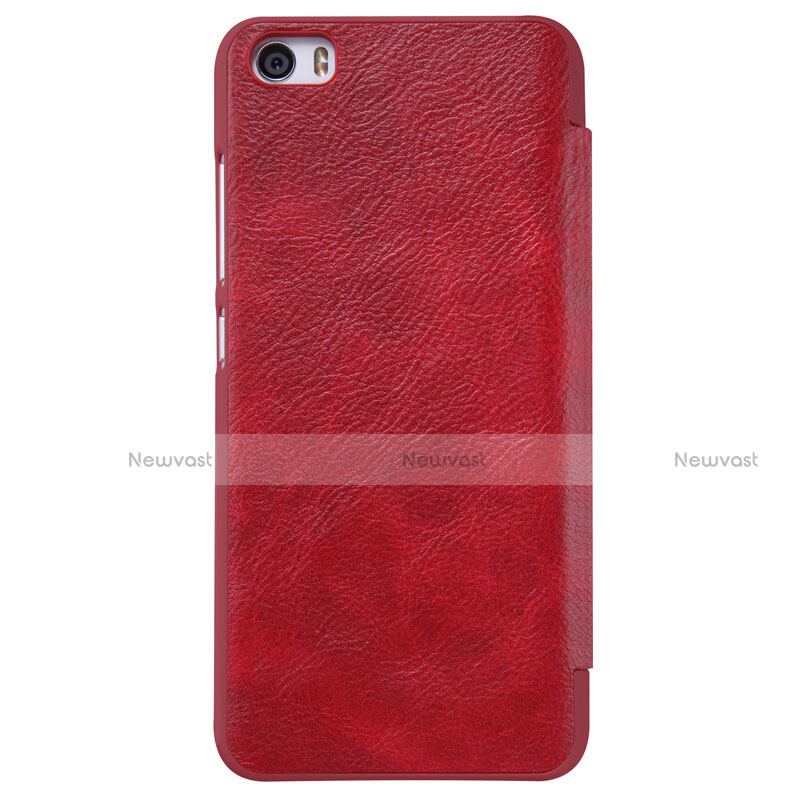 Leather Case Stands Flip Cover for Xiaomi Mi 5 Red