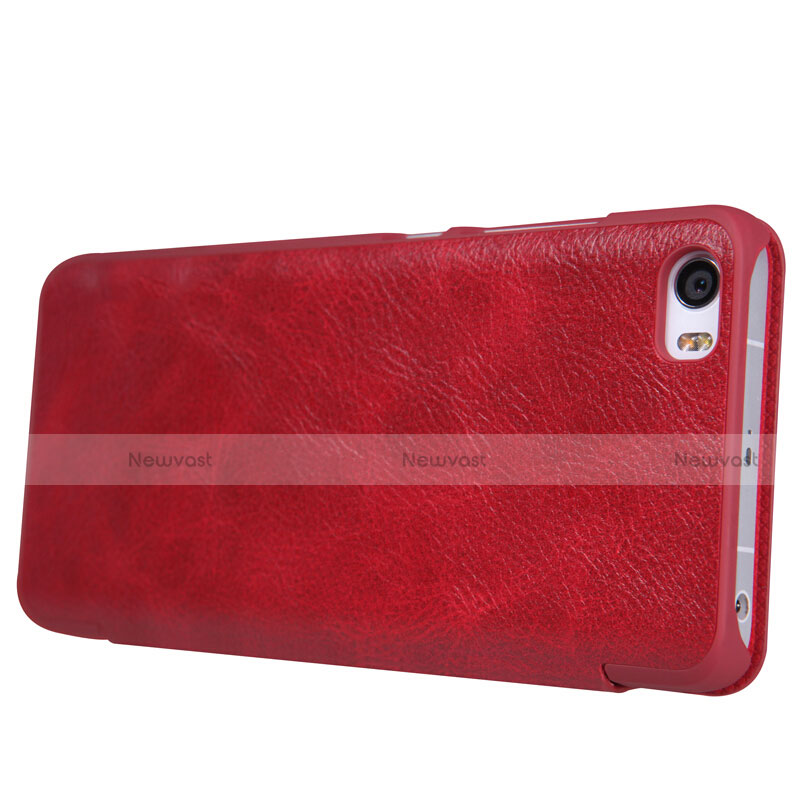 Leather Case Stands Flip Cover for Xiaomi Mi 5 Red