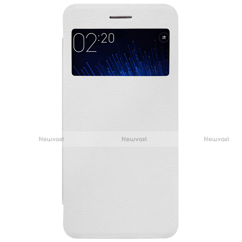 Leather Case Stands Flip Cover for Xiaomi Mi 5 White