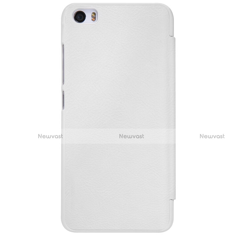 Leather Case Stands Flip Cover for Xiaomi Mi 5 White