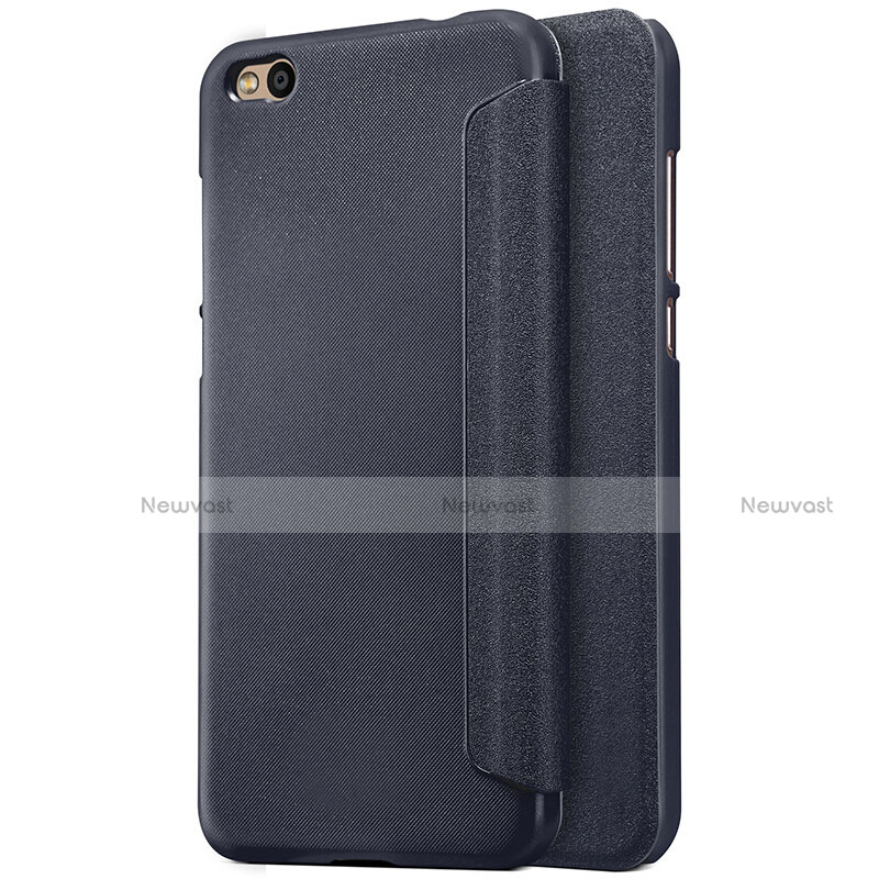 Leather Case Stands Flip Cover for Xiaomi Mi 5C Black