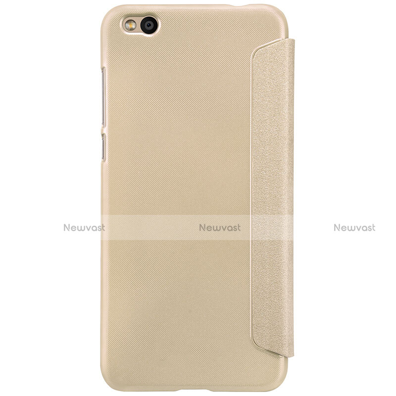 Leather Case Stands Flip Cover for Xiaomi Mi 5C Gold