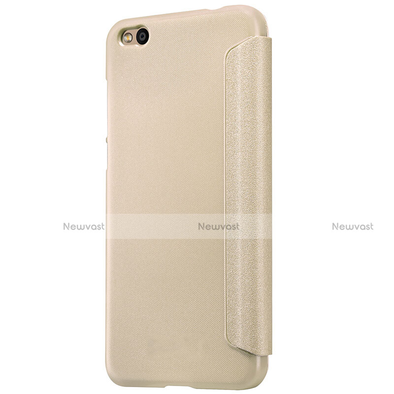 Leather Case Stands Flip Cover for Xiaomi Mi 5C Gold