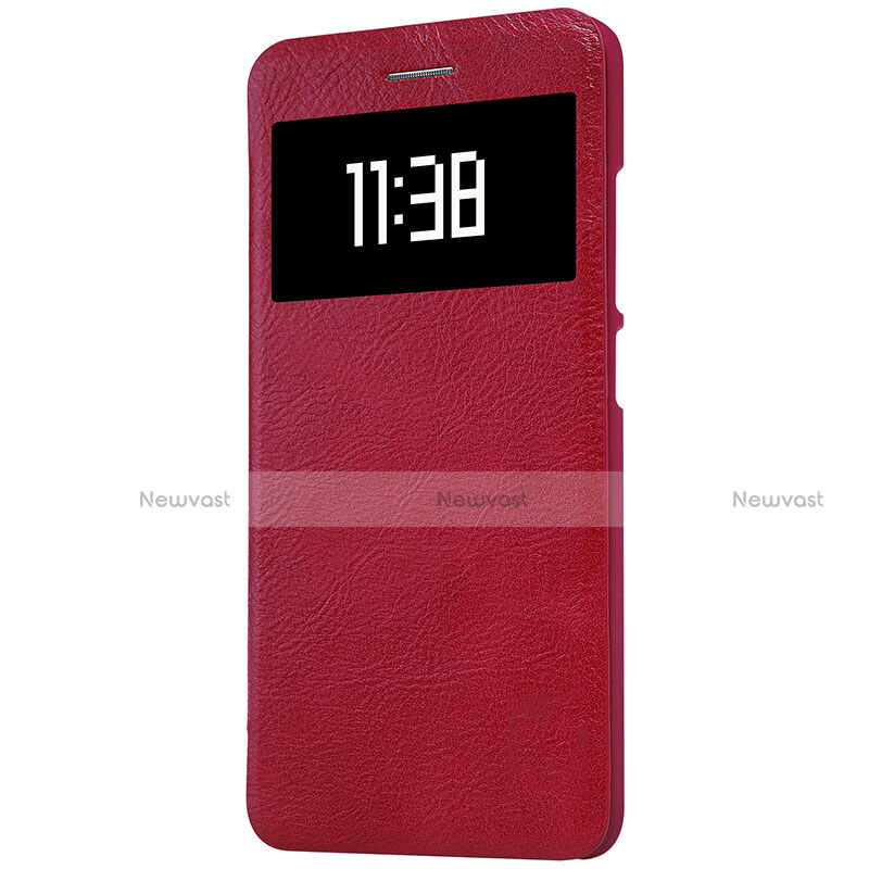 Leather Case Stands Flip Cover for Xiaomi Mi 5S 4G Red