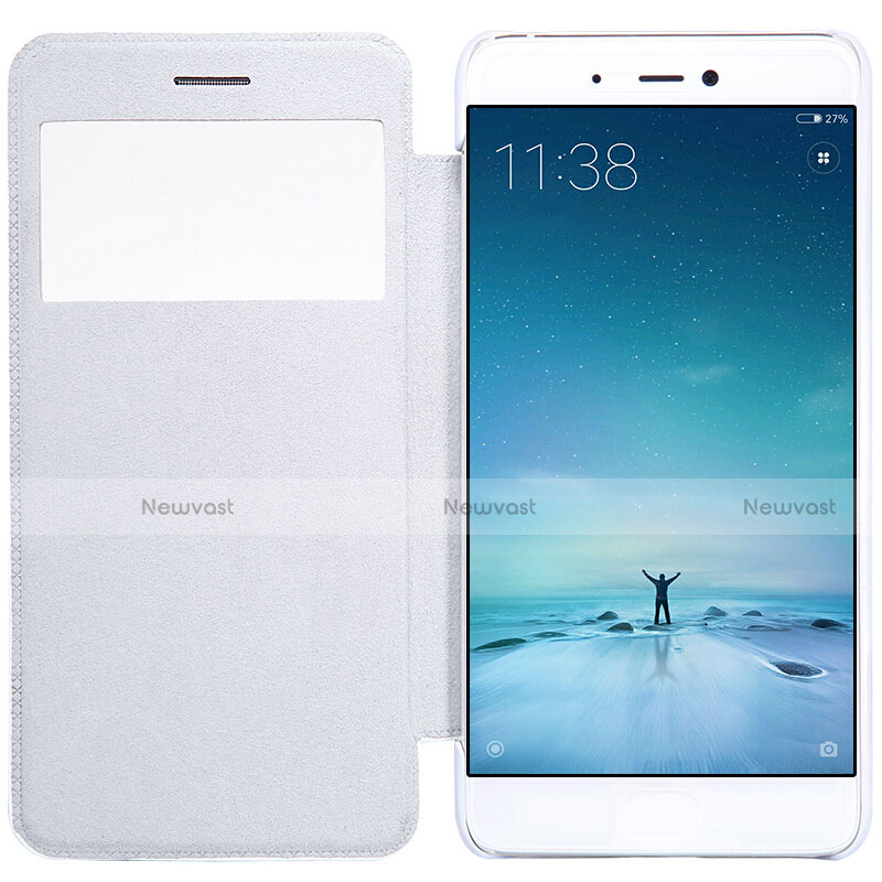 Leather Case Stands Flip Cover for Xiaomi Mi 5S 4G White