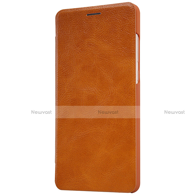 Leather Case Stands Flip Cover for Xiaomi Mi 5S Plus Brown