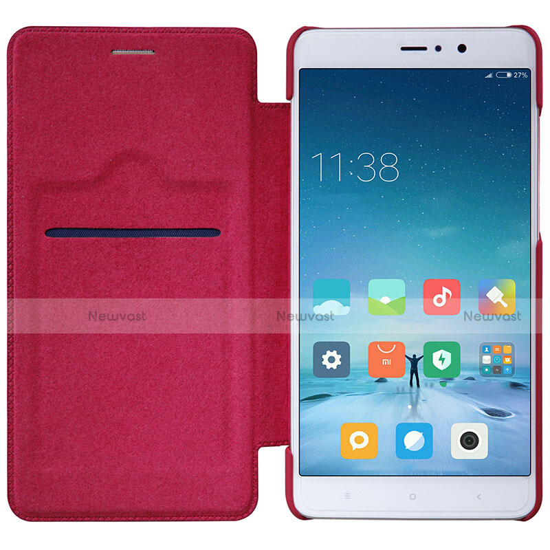 Leather Case Stands Flip Cover for Xiaomi Mi 5S Plus Red