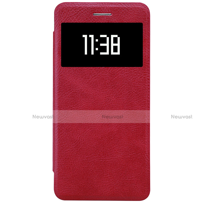 Leather Case Stands Flip Cover for Xiaomi Mi 5S Red