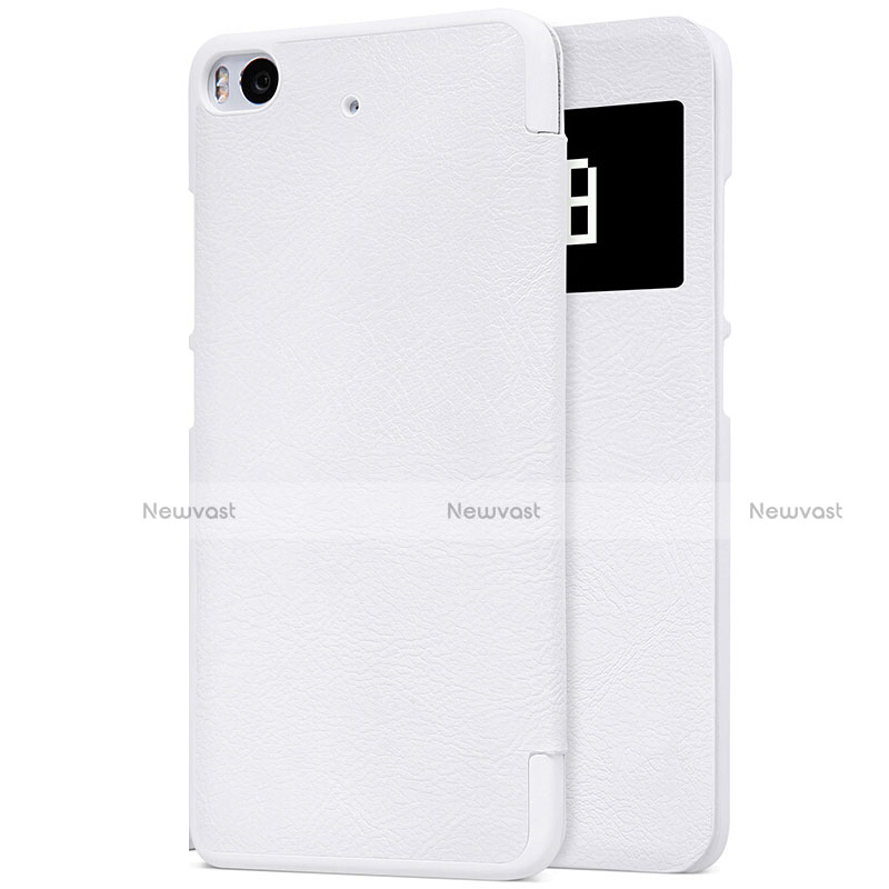 Leather Case Stands Flip Cover for Xiaomi Mi 5S White