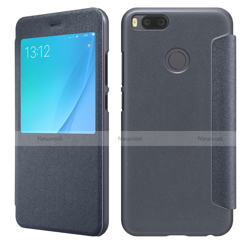 Leather Case Stands Flip Cover for Xiaomi Mi 5X Black