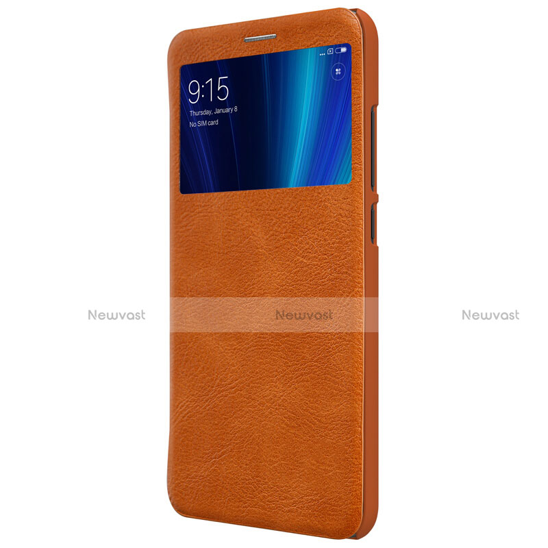 Leather Case Stands Flip Cover for Xiaomi Mi 6X Brown