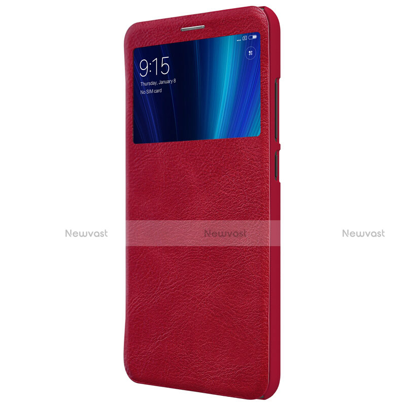 Leather Case Stands Flip Cover for Xiaomi Mi 6X Red