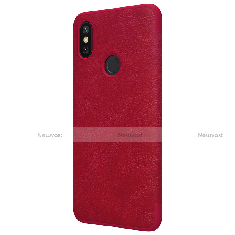 Leather Case Stands Flip Cover for Xiaomi Mi 6X Red