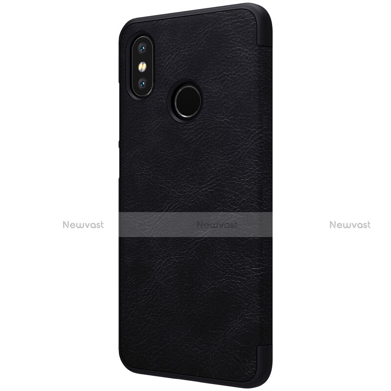 Leather Case Stands Flip Cover for Xiaomi Mi 8 Black