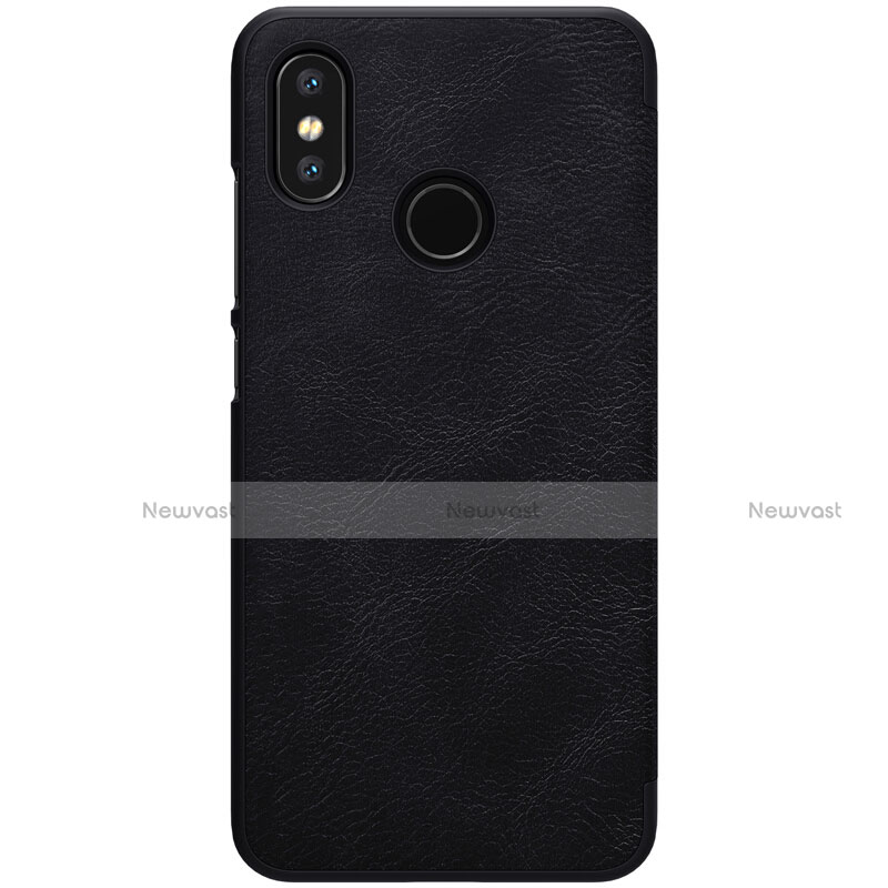 Leather Case Stands Flip Cover for Xiaomi Mi 8 Black